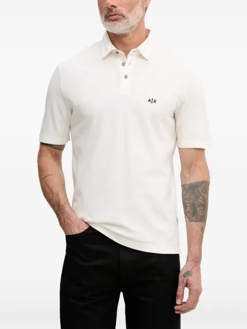 Armani Exchange logo-embroidered piqué polo shirt