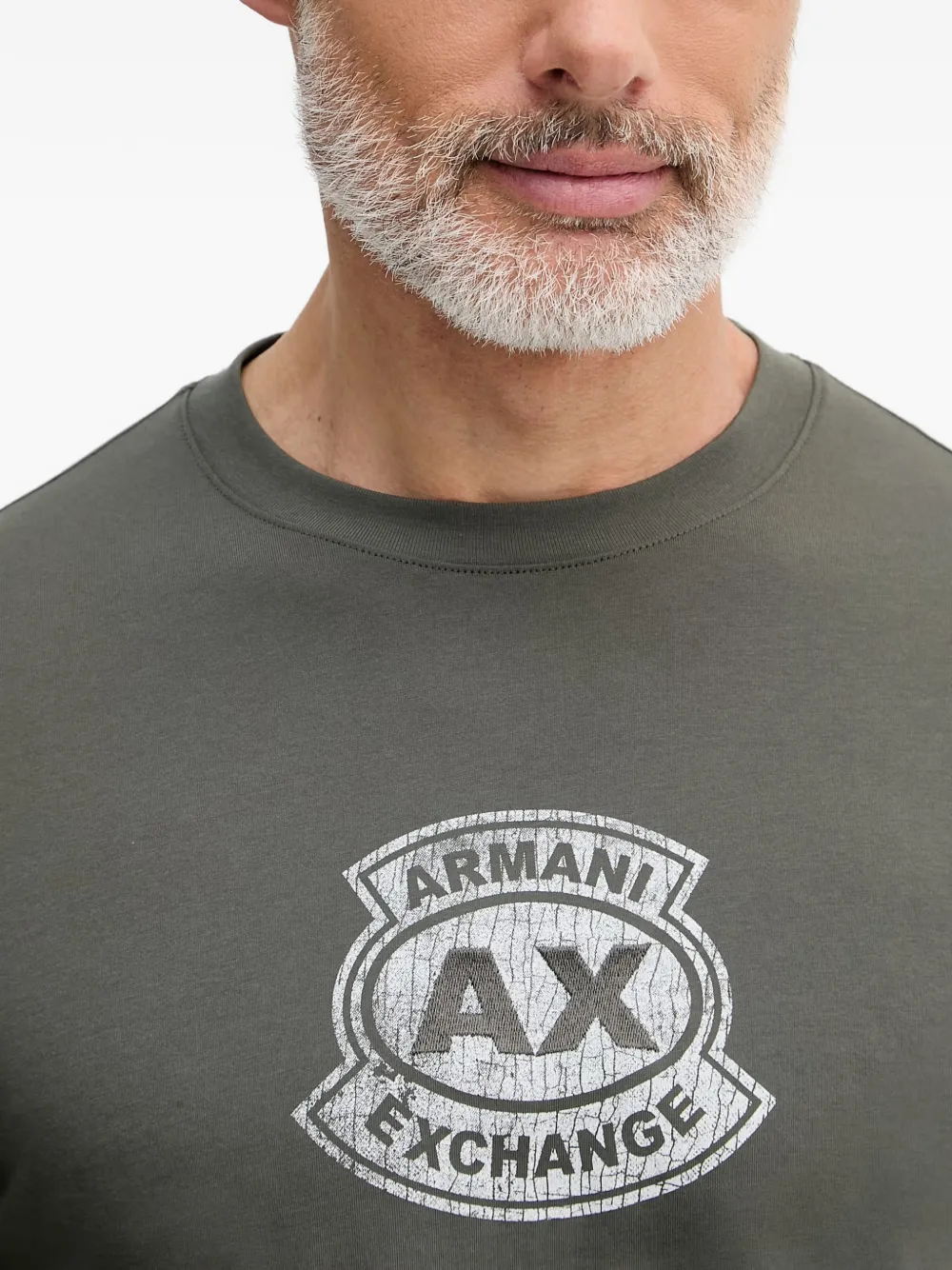 Armani Exchange T-shirt met logoprint met ronde hals Groen