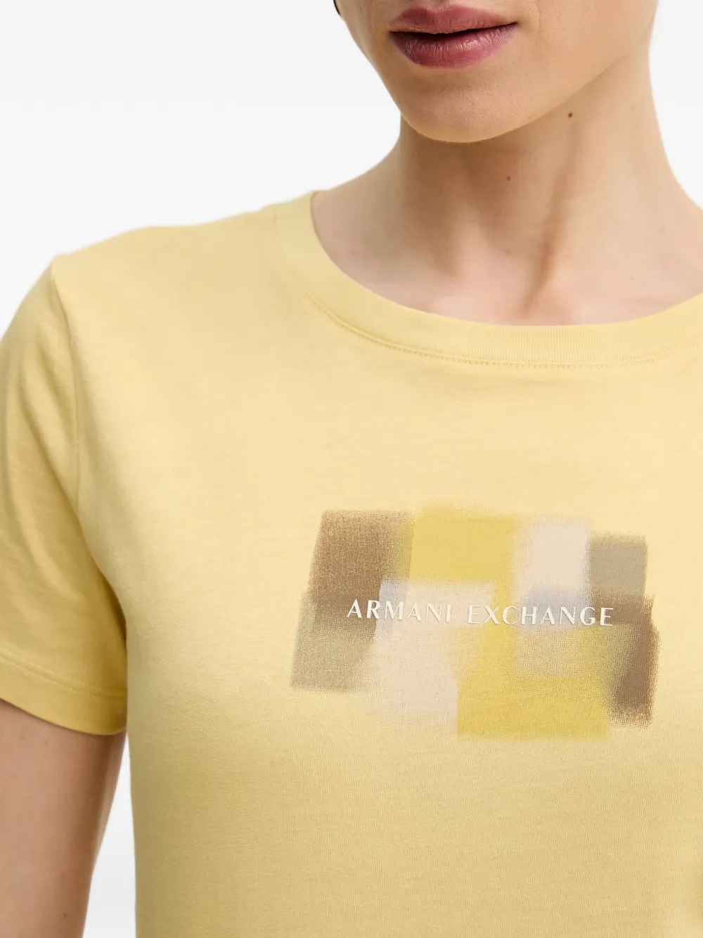 Armani Exchange T-shirt met logoprint Geel