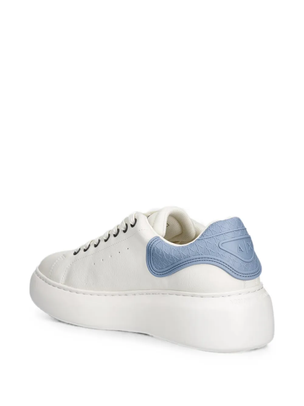 Armani Exchange logo-print platform sneakers Wit