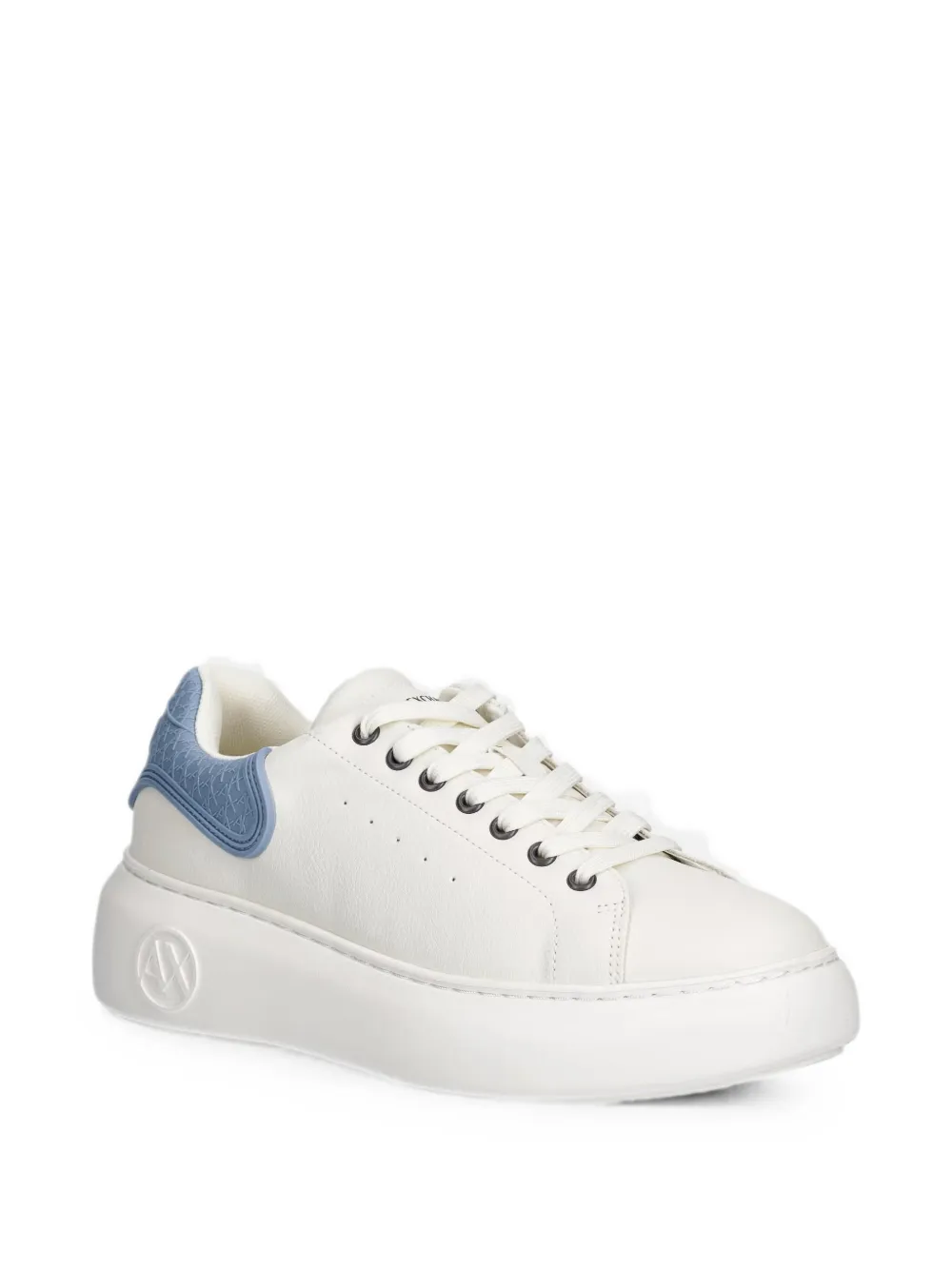 Armani Exchange logo-print platform sneakers Wit