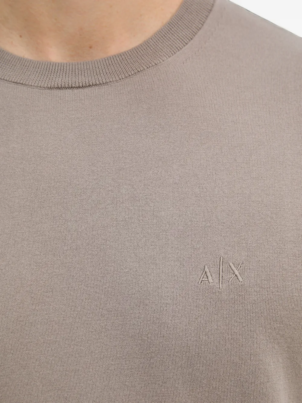 Armani Exchange T-shirt met geborduurd logo Beige