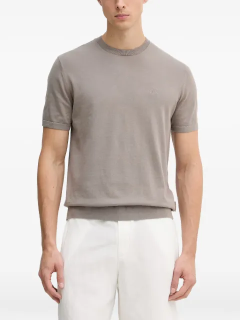 Armani Exchange logo-embroidered knitted T-shirt