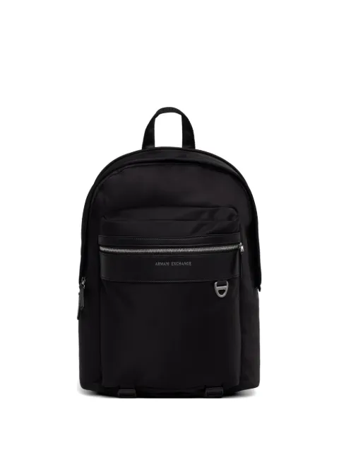 Armani Exchange logo-plaque zip-pocket backpack