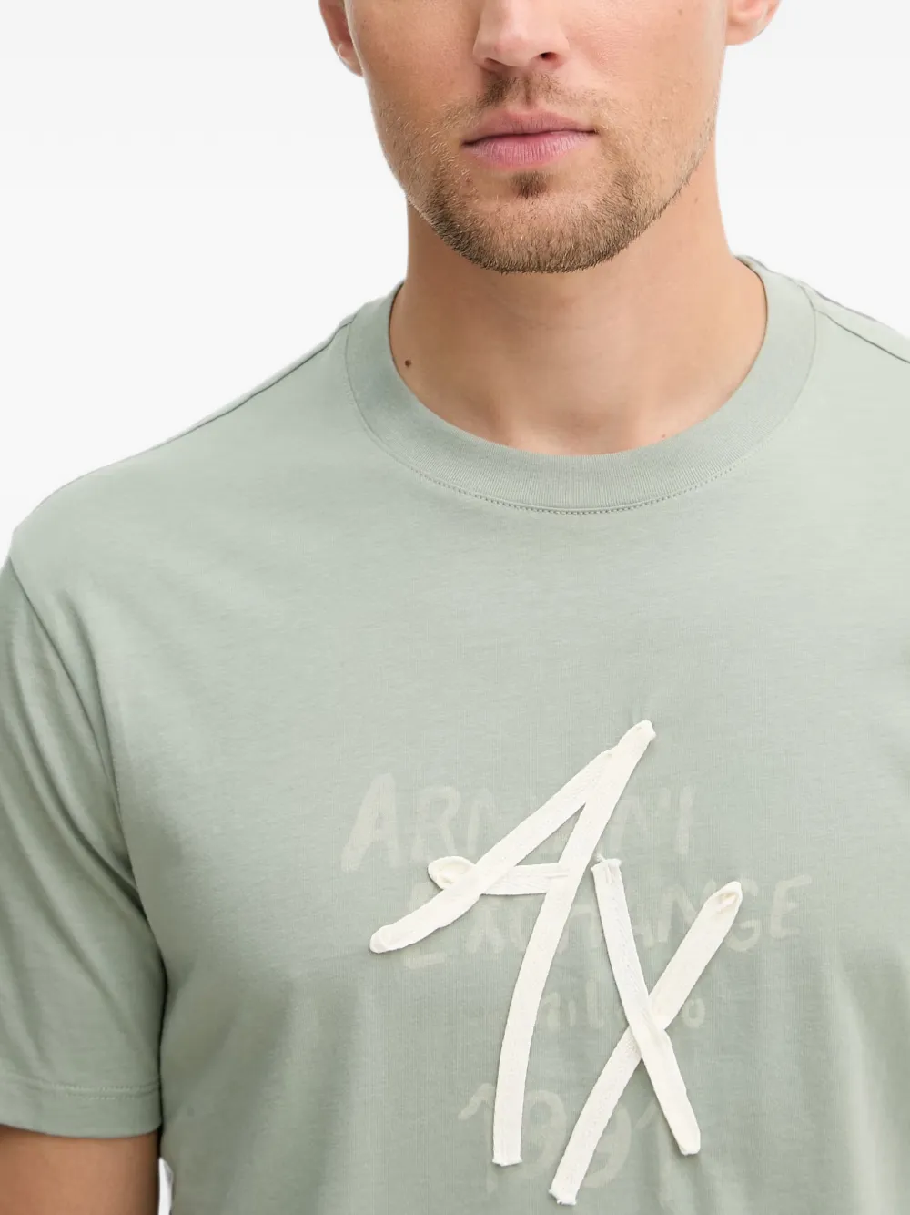 Armani Exchange T-shirt met logoprint en applicatie Groen
