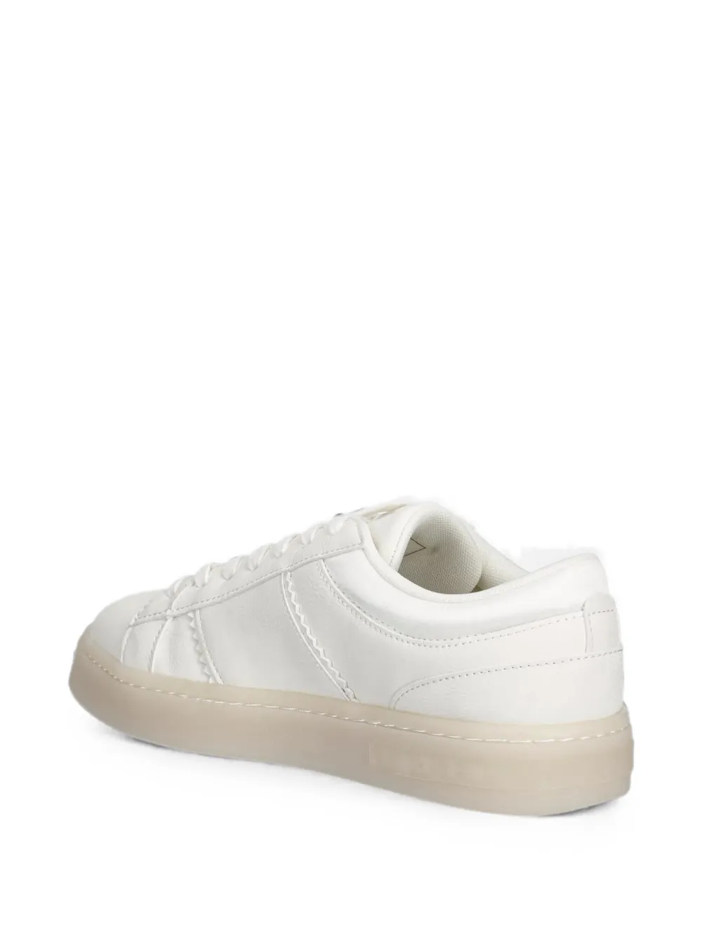 Armani Exchange logo-plaque zigzag-stitch sneakers Wit