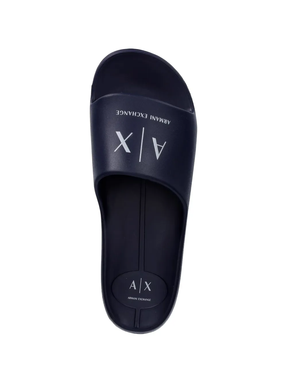Armani Exchange A|X logo-print slides Blauw