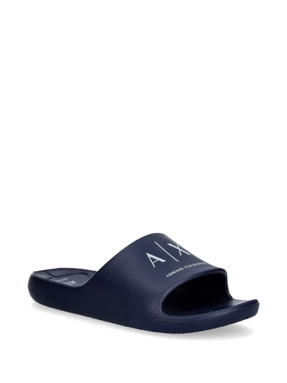 Armani Exchange A|X logo-print slides Blauw