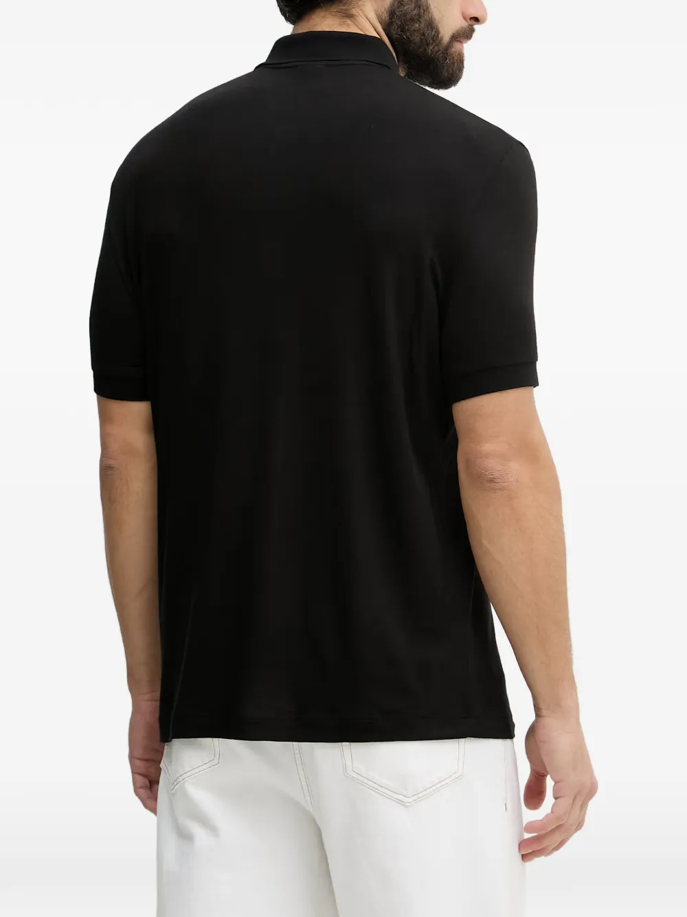 Armani Exchange Poloshirt met logo en ritssluiting Zwart