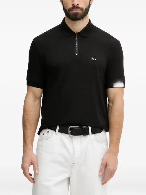 Armani Exchange zip-fastening logo polo shirt