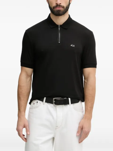 Armani Exchange zip-fastening logo polo shirt