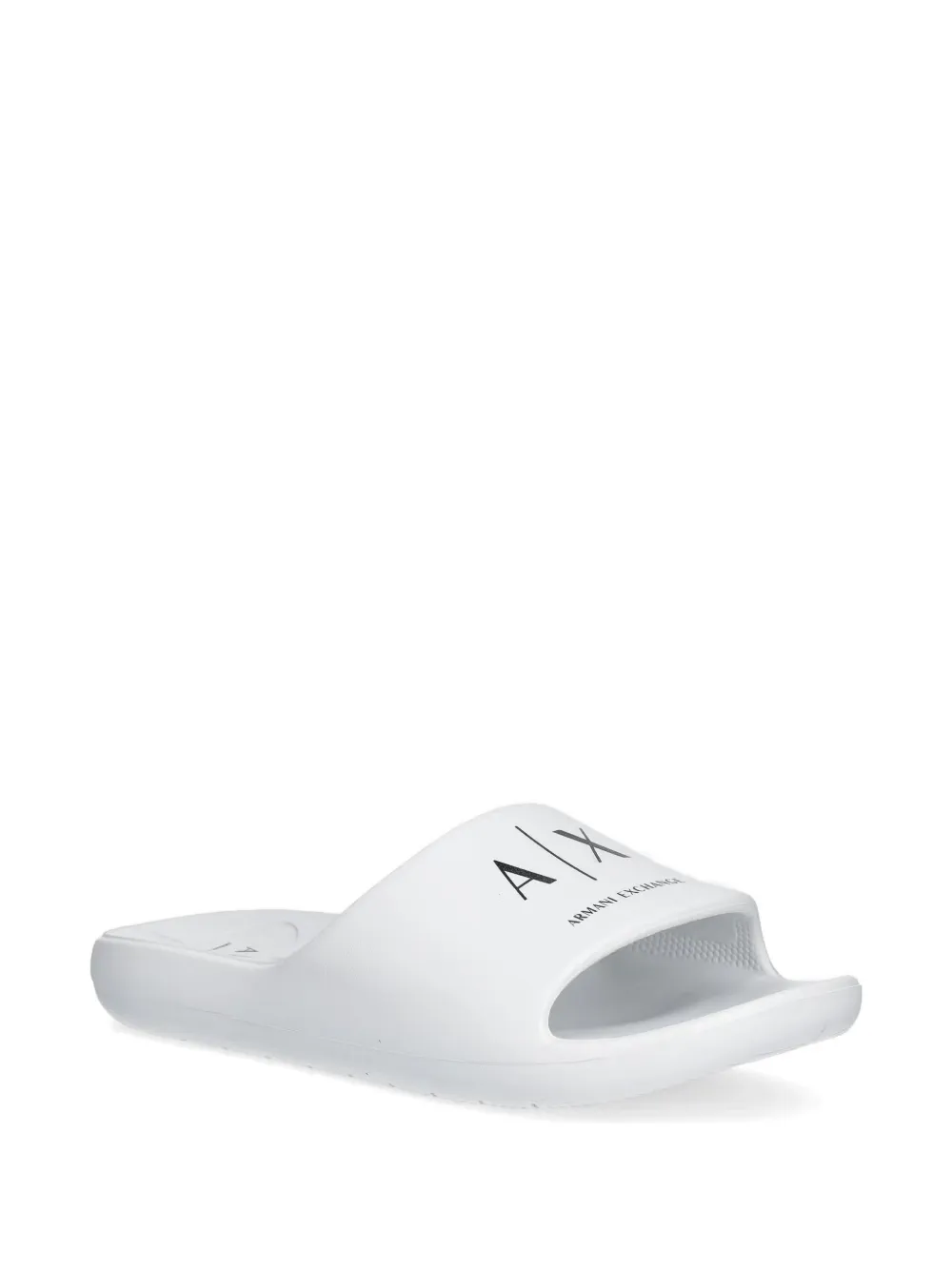 Armani Exchange logo-print open-toe slides Wit