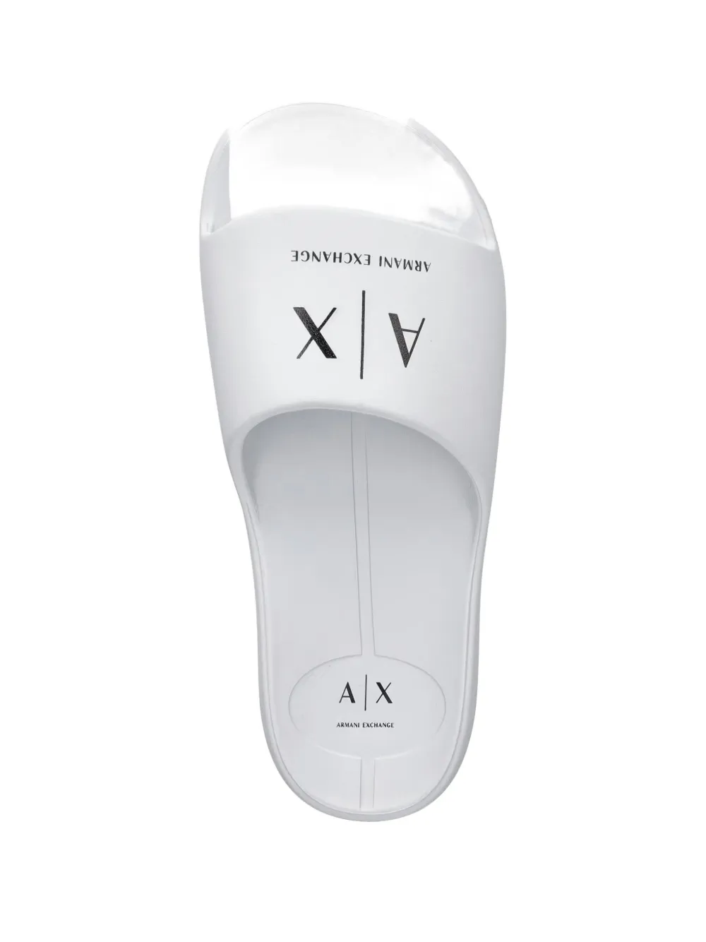 Armani Exchange logo-print open-toe slides Wit