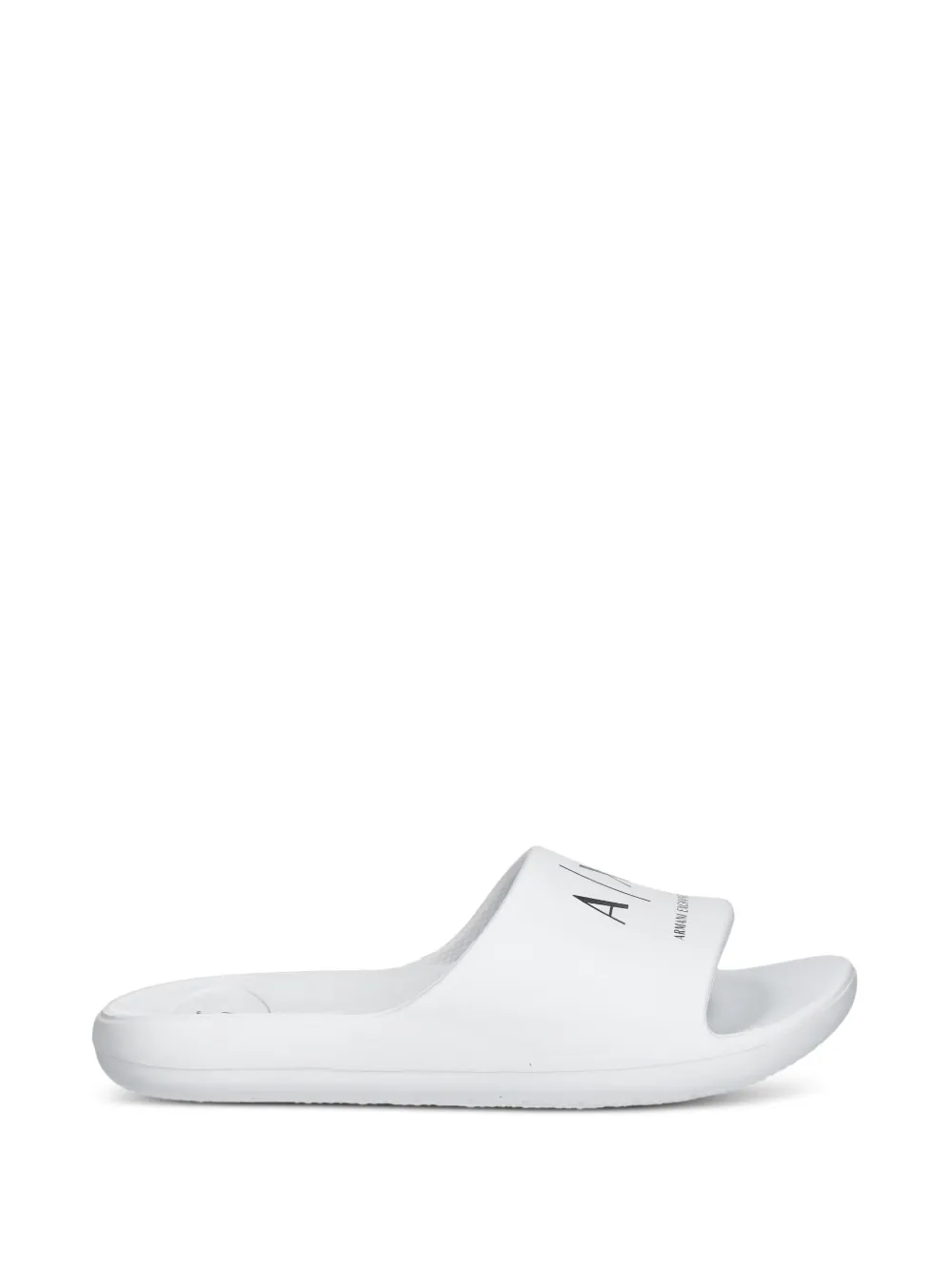 Armani Exchange logo-print open-toe slides - Weiß