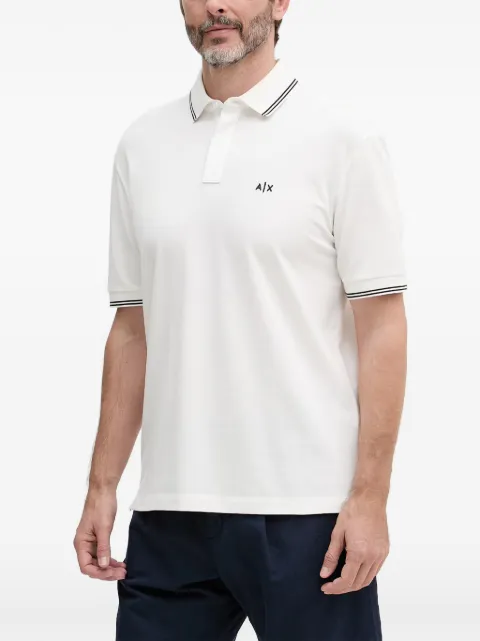 Armani Exchange logo-embroidered tipped polo shirt