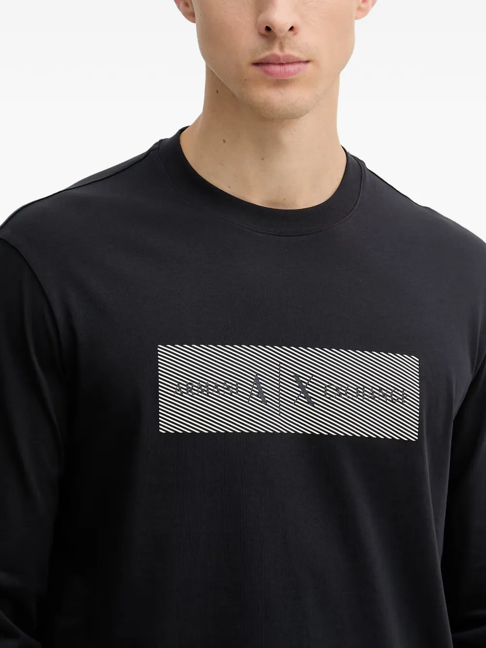 Armani Exchange T-shirt met logoprint Zwart