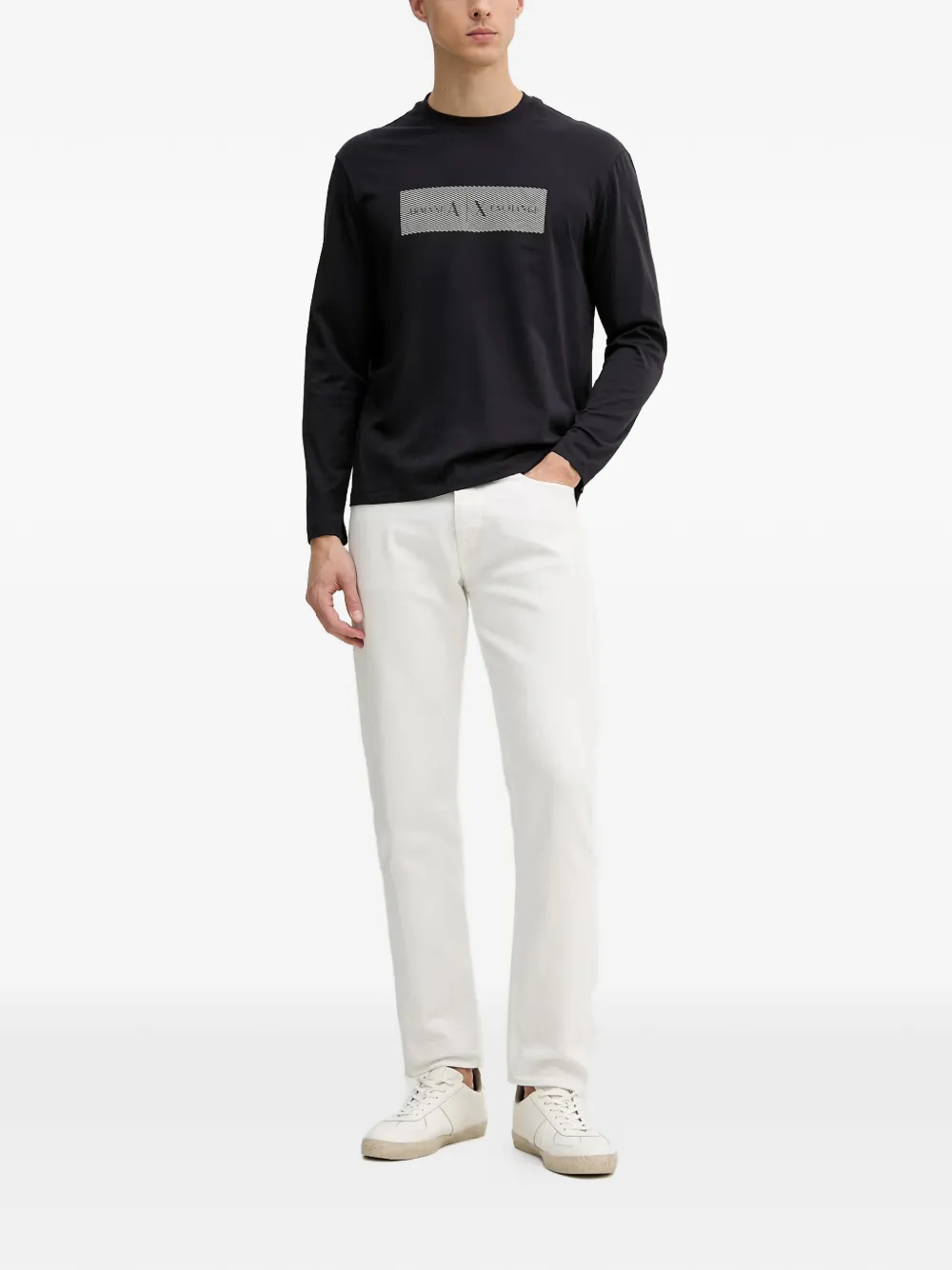 Armani Exchange T-shirt met logoprint Zwart