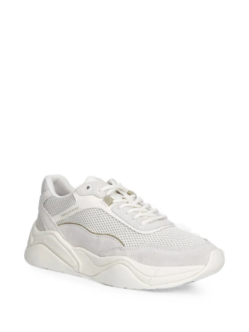 Armani Exchange panelled mesh sneakers Beige