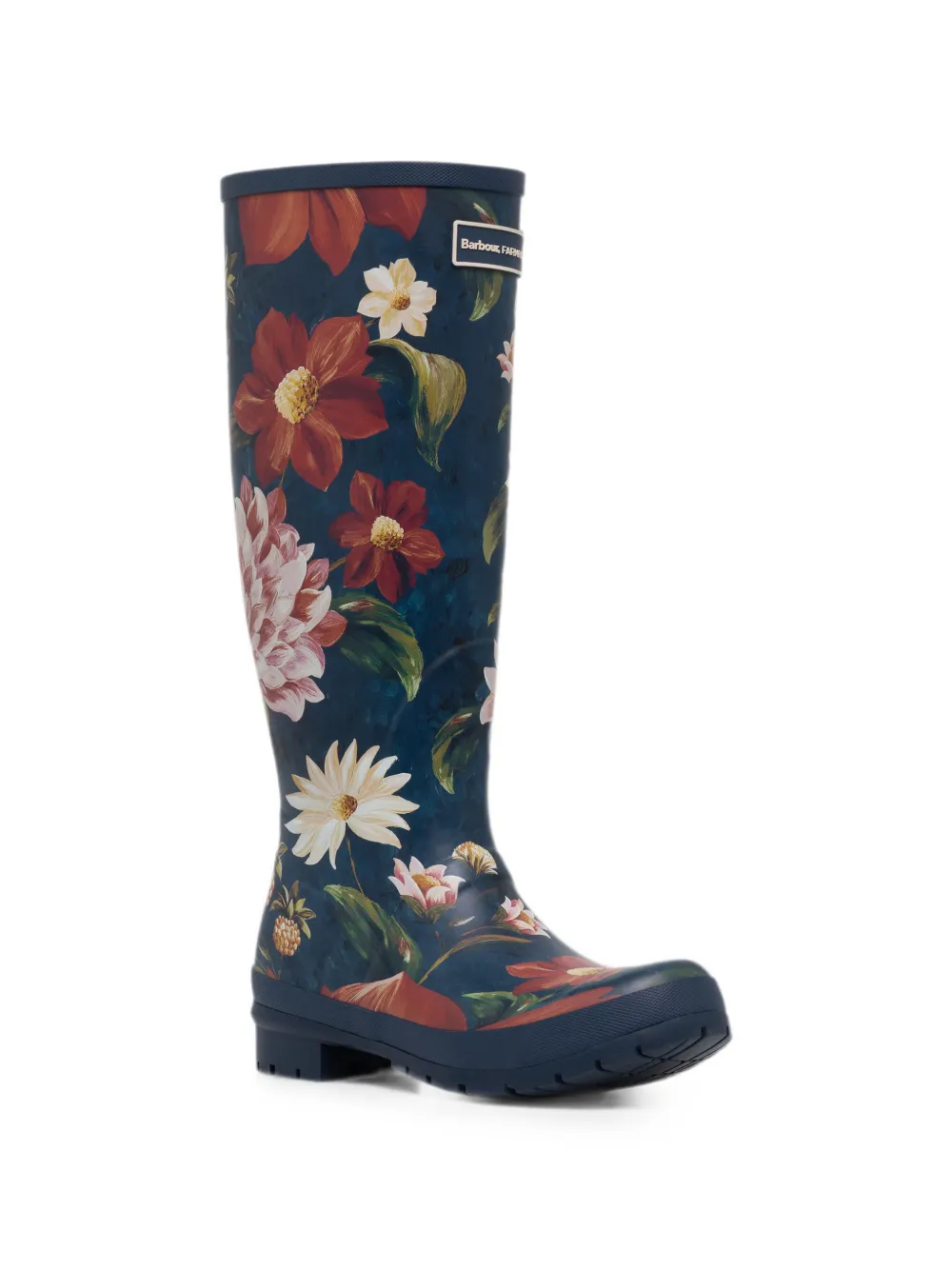 Barbour x FARM Rio floral-print rain boots Blauw