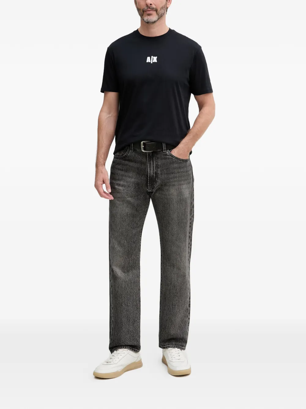 Armani Exchange T-shirt met logoprint Zwart