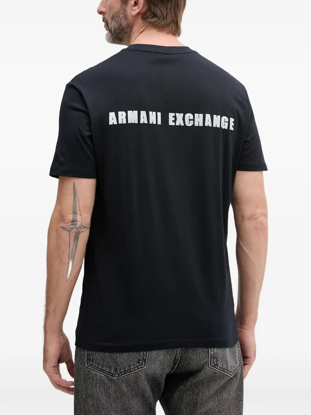 Armani Exchange T-shirt met logoprint Zwart