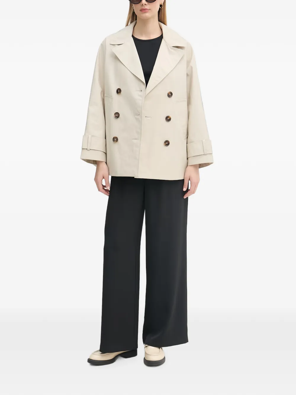 Barbour Maisy jas met dubbele rij knopen Beige