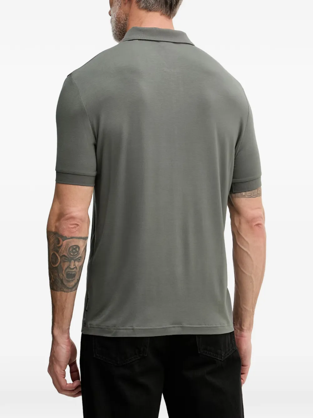 Armani Exchange Poloshirt met geborduurd logo en ritssluiting Groen