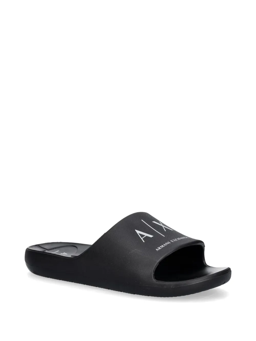 Armani Exchange logo-print slides Zwart