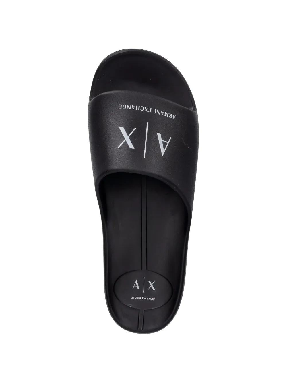 Armani Exchange logo-print slides Zwart