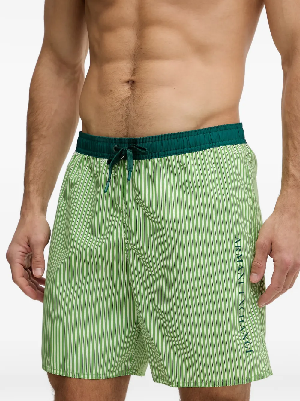 Armani Exchange Zwembroek met trekkoordtaille Groen