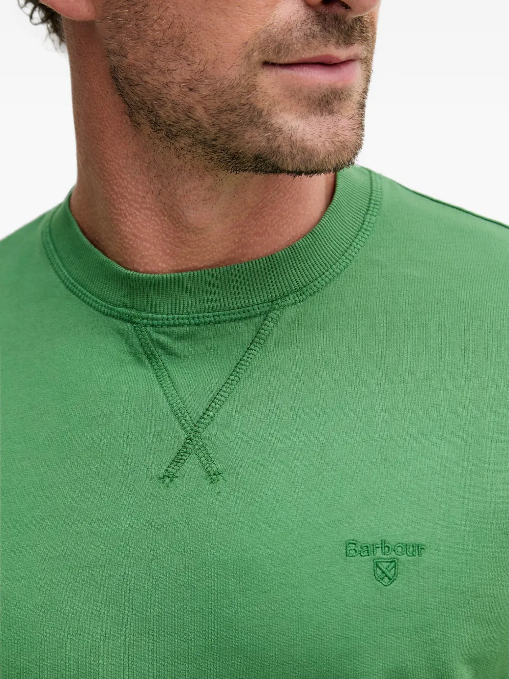 Barbour Sweater met geborduurd logo Groen