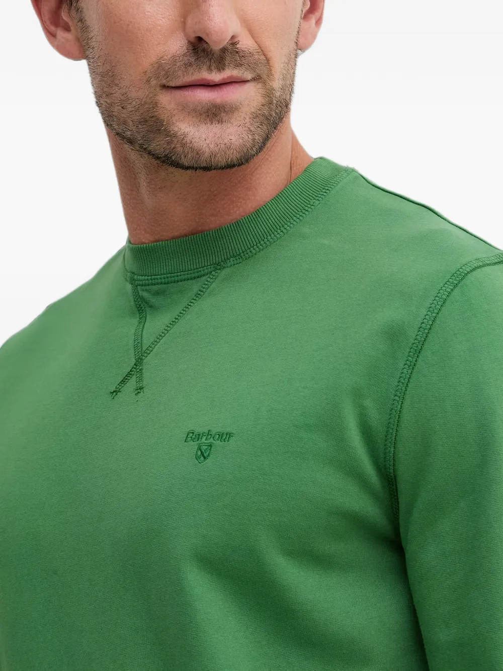 Barbour Sweater met geborduurd logo Groen