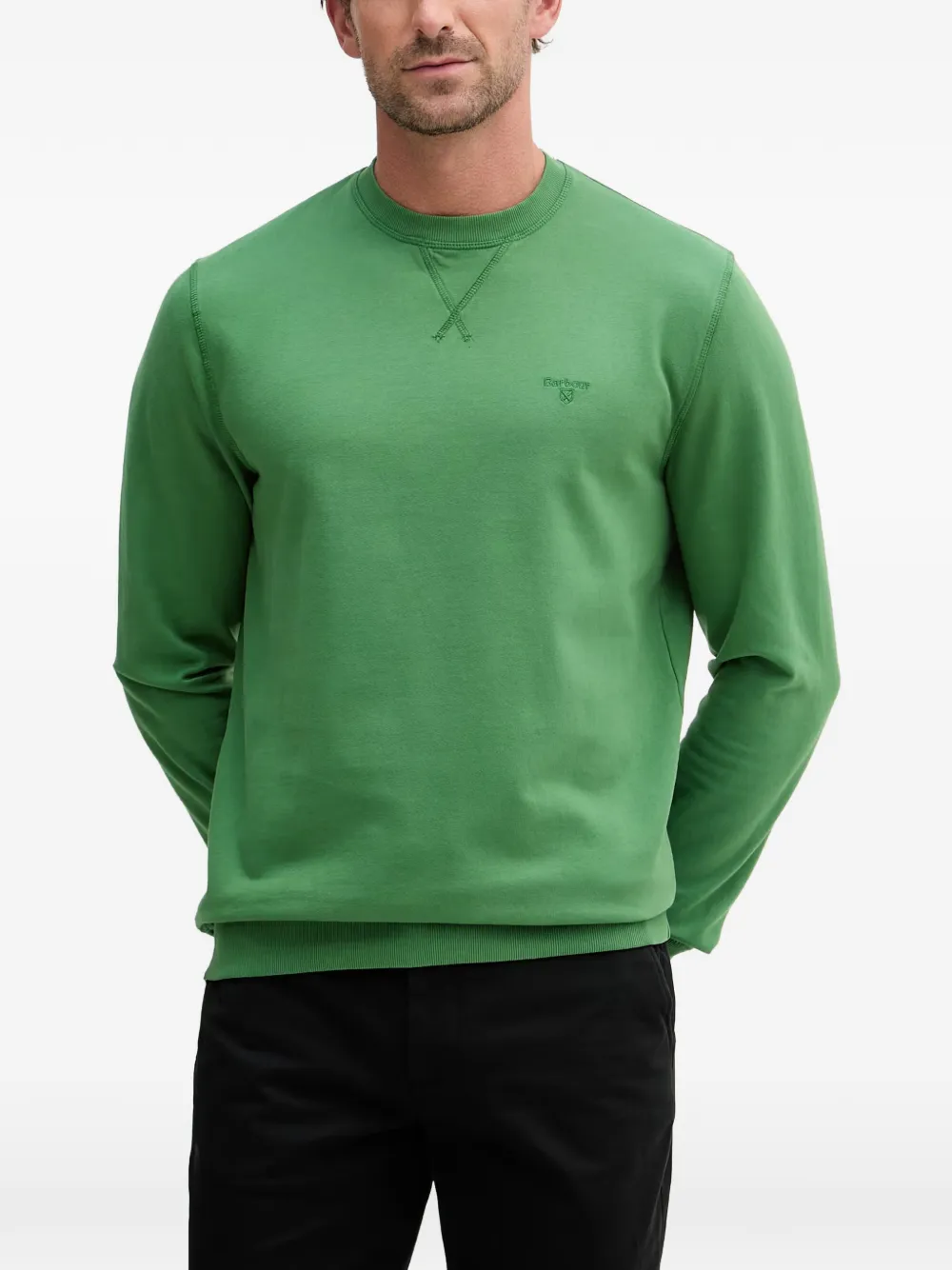 Barbour Sweater met geborduurd logo Groen