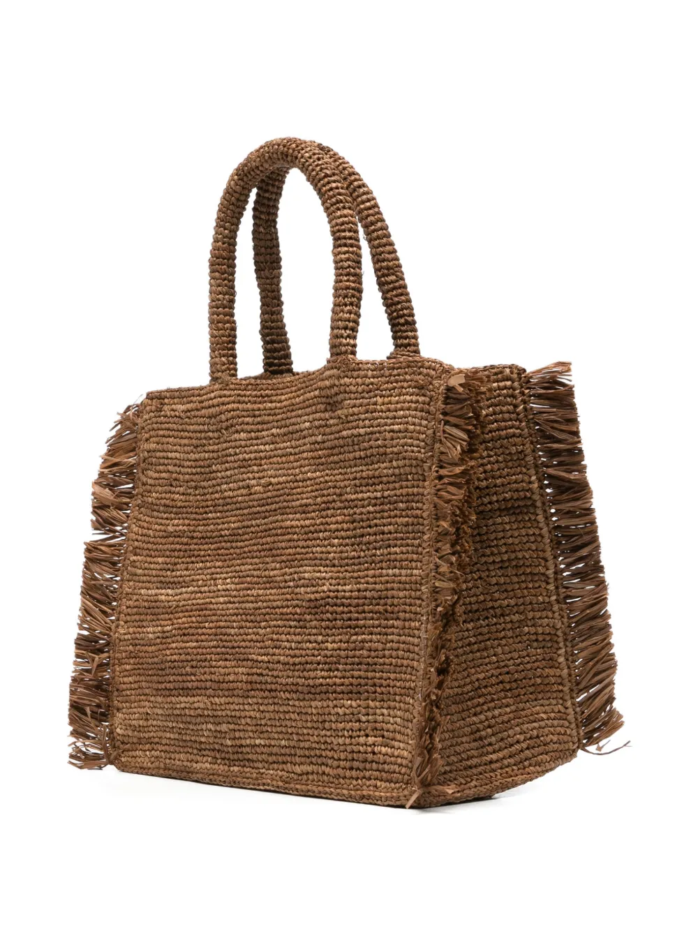 MC2 Saint Barth Colette raffia shopper met franje Bruin