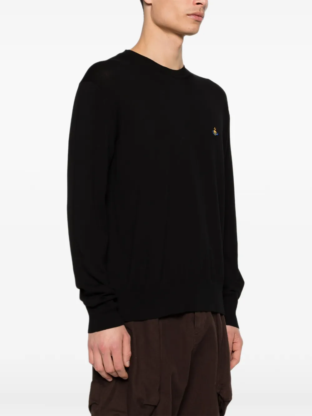 Vivienne Westwood Trui met geborduurd Orb-logo Zwart