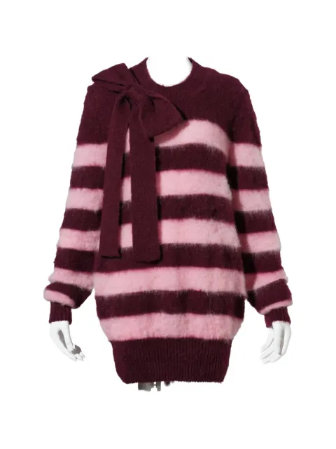 ANDREJ GRONAU bow-detail striped sweater