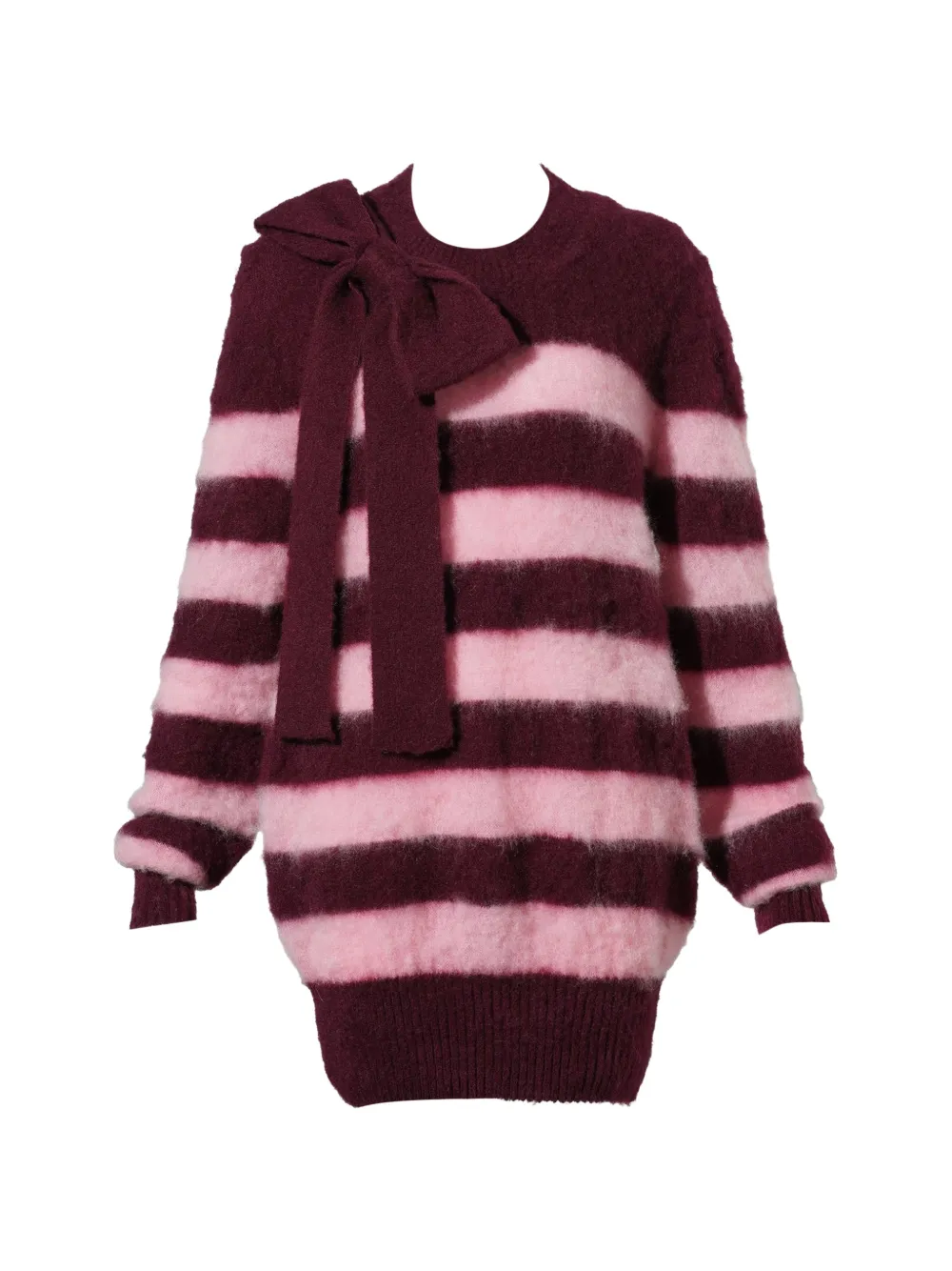 ANDREJ GRONAU bow-detail striped sweater - Viola