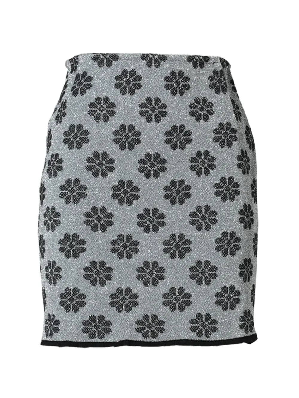 ANDREJ GRONAU flower-pattern mini skirt - Grigio