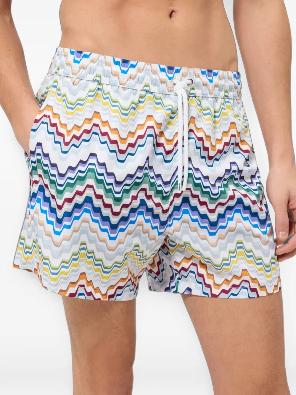 Missoni Zwembroek met zigzag-print Wit