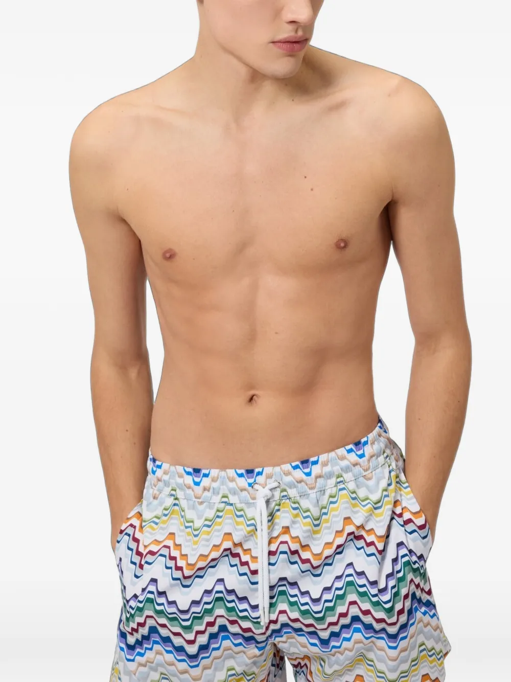 Missoni Zwembroek met zigzag-print Wit