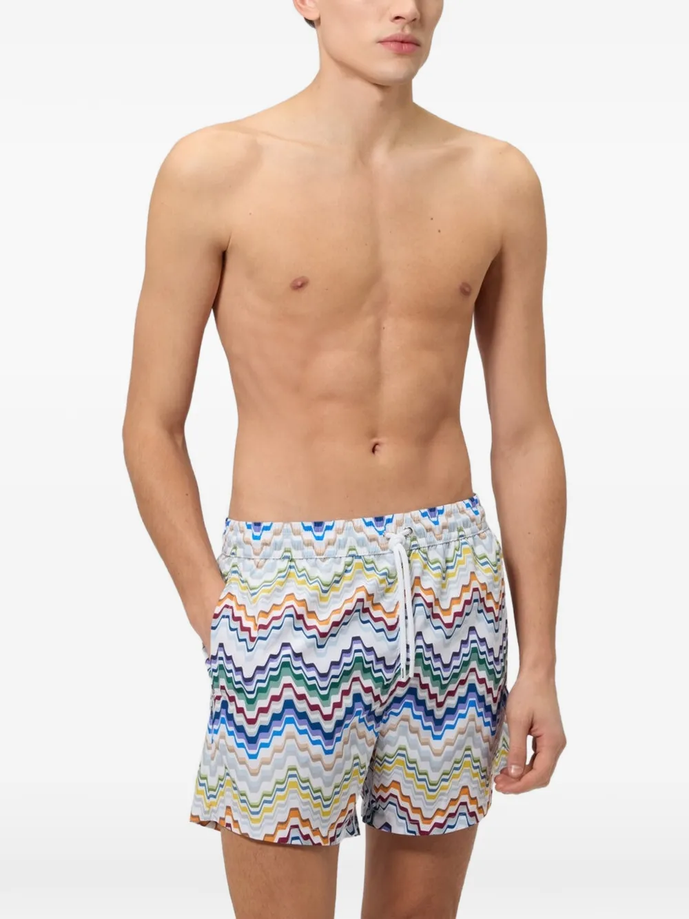 Missoni Zwembroek met zigzag-print Wit
