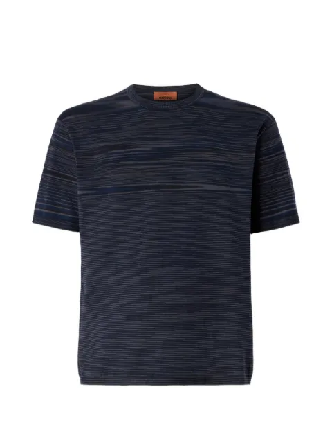 Missoni camiseta de algodón mercerizado con motivo space-dye y cuello redondo
