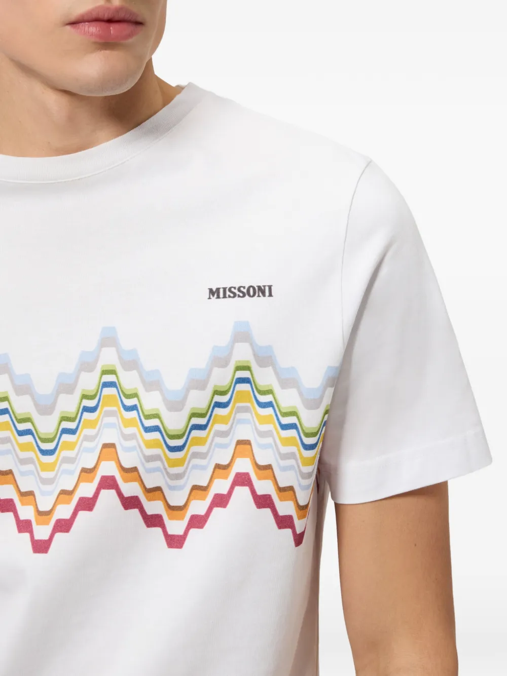 Missoni Katoenen T-shirt met ronde hals en logo Wit