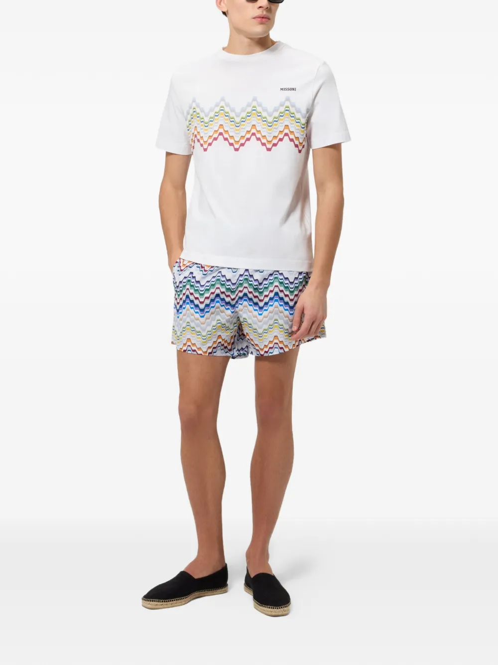 Missoni Katoenen T-shirt met ronde hals en logo Wit