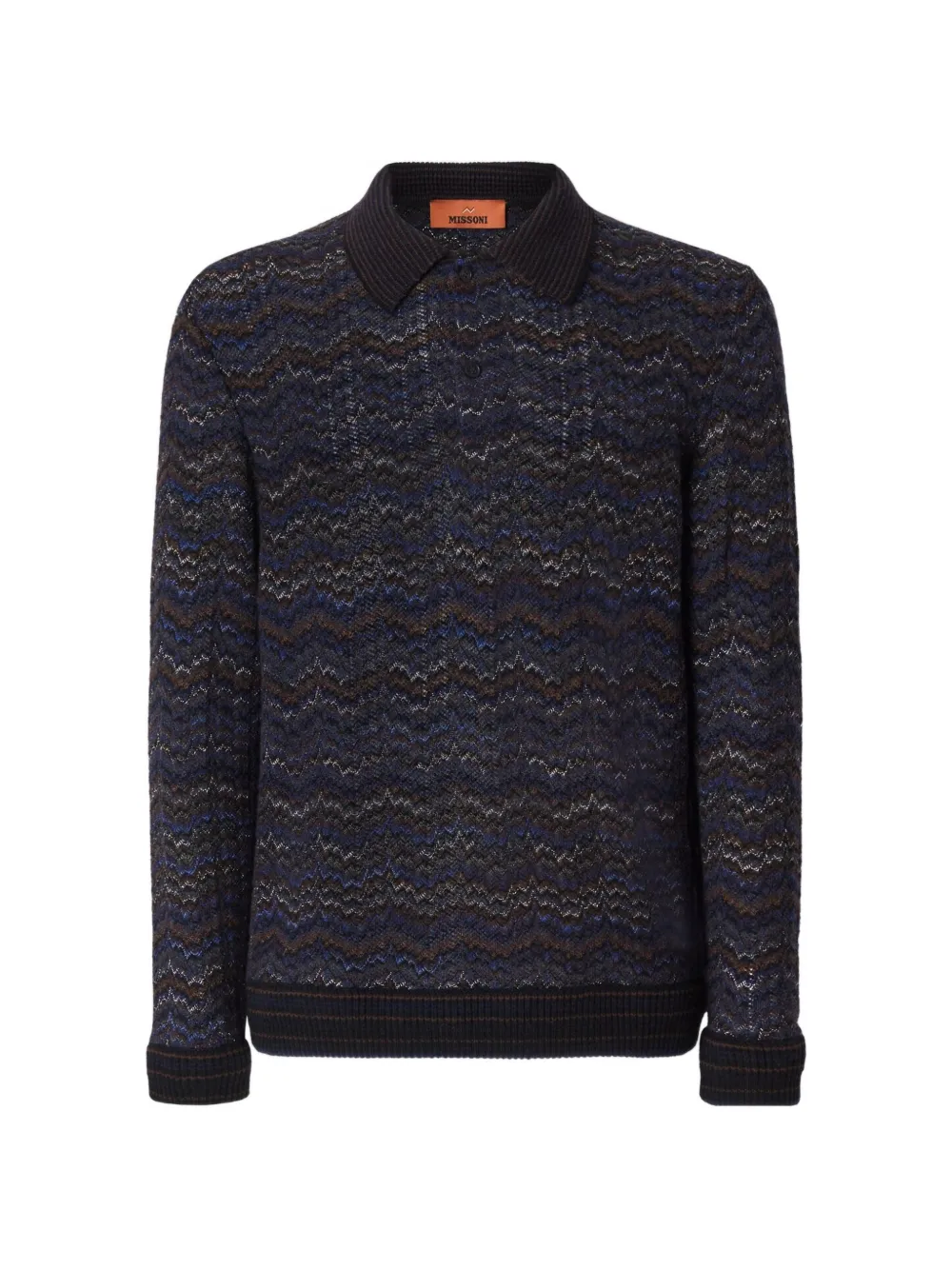 Missoni long-sleeve cashmere and viscose polo shirt - Blu