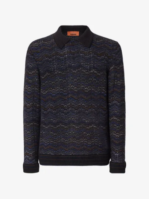 Missoni polo en cachemire et viscose à manches longues