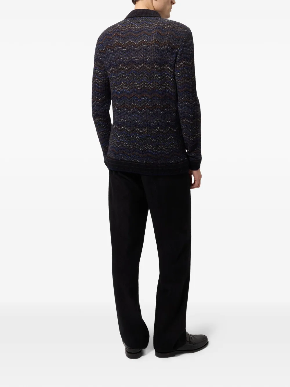 Missoni Kasjmier en viscose poloshirt met lange mouwen Blauw