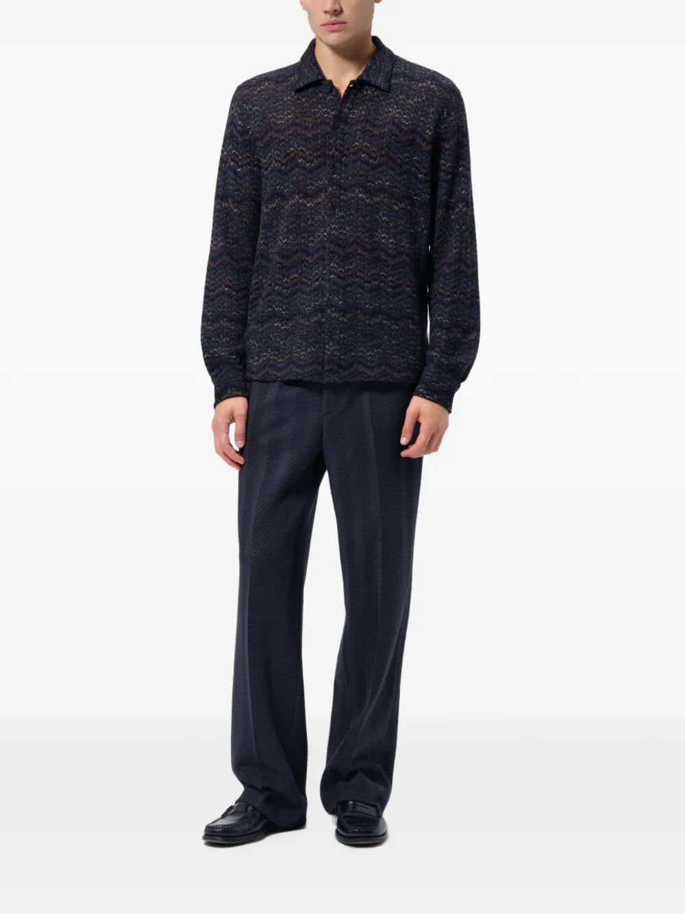 Missoni Gebreid overhemd van kasjmier en viscose Blauw