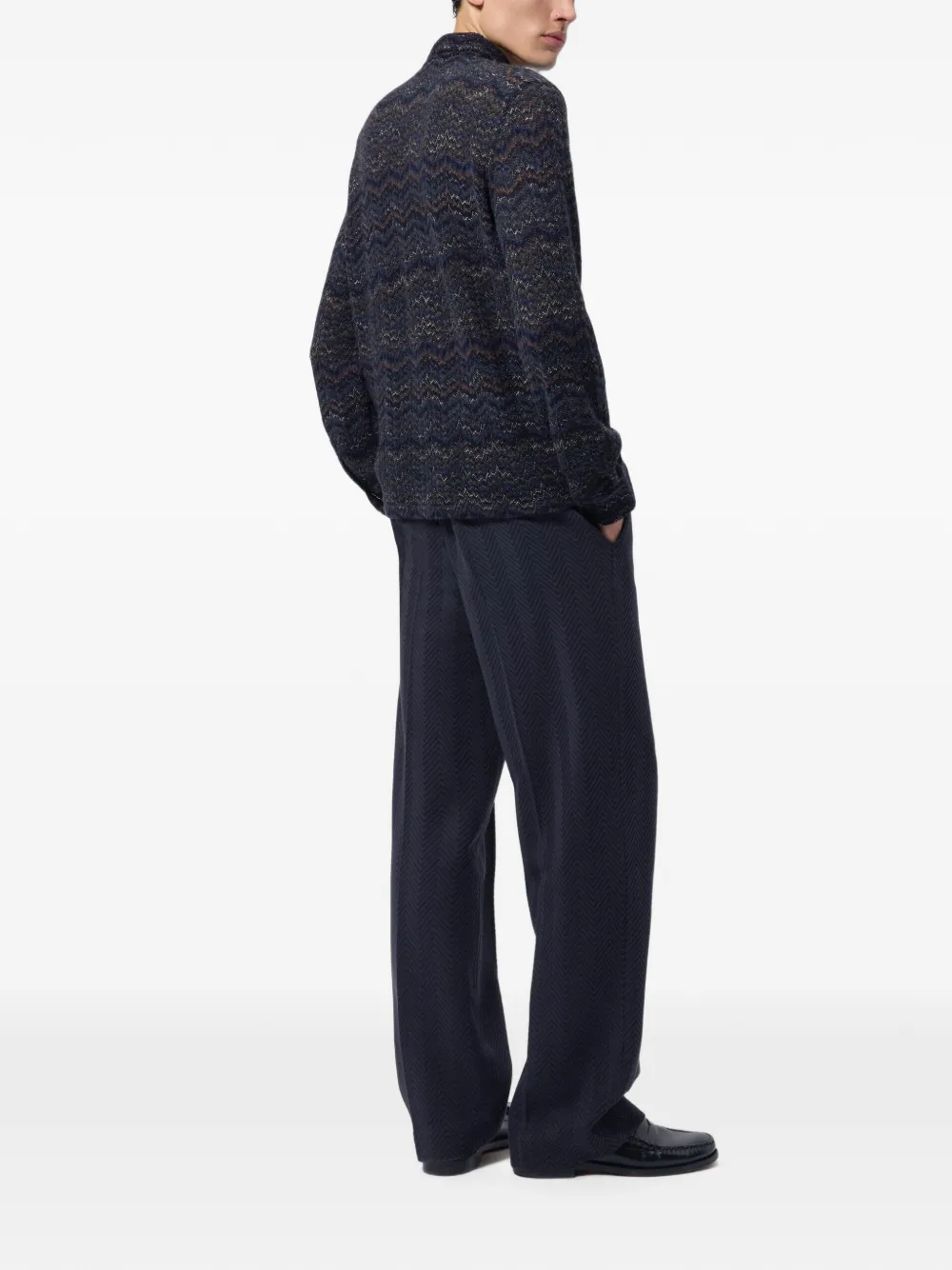 Missoni Gebreid overhemd van kasjmier en viscose Blauw