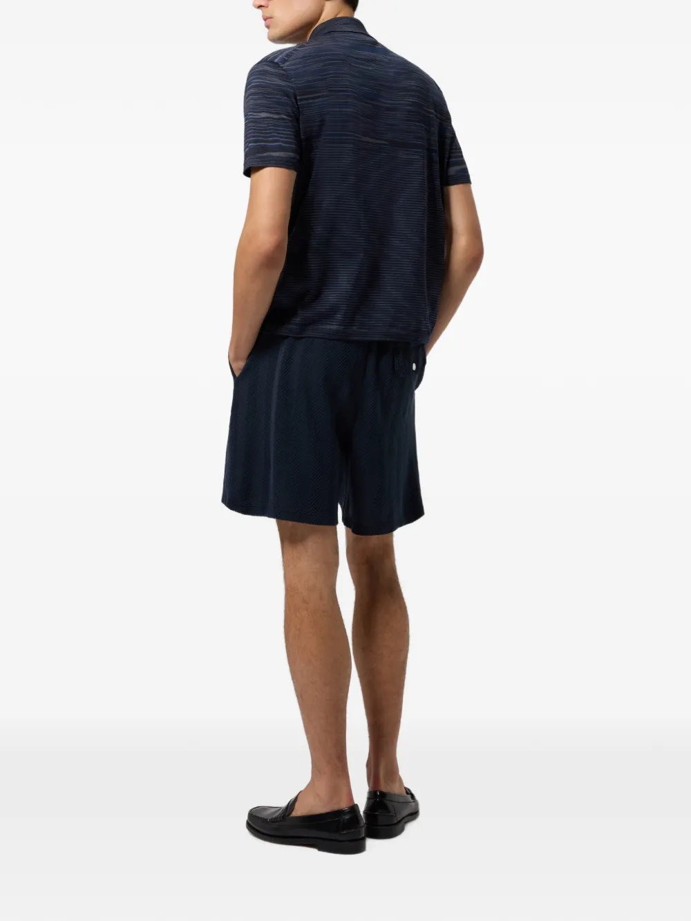 Missoni Tone-on-tone Chevron Cotton and Viscose Bermuda Shorts in Blue, view 2